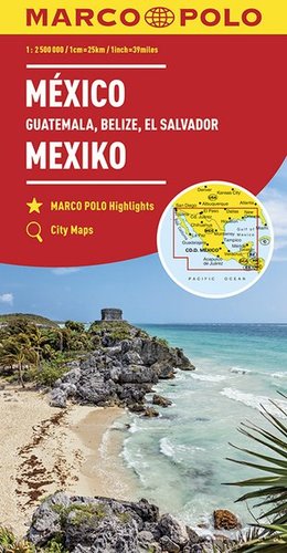 Mexiko, Guatemala, Belize, El Salvador 1:2,5M