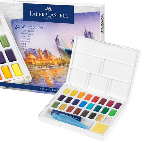 Faber-Castell Akvarelové farby Faber-Castell s paletkou 24 ks