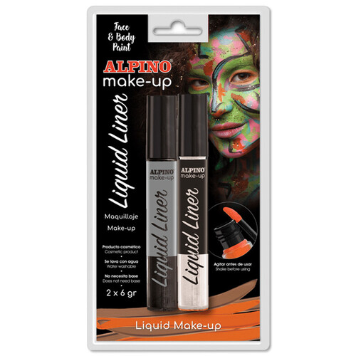 Alpino Alpino MakeUp farba na tvár Liquid Liner biela a čierna 2 ks/6 g