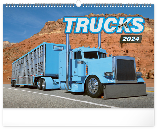 Presco Group Nástenný kalendár Trucks 2024, 48 × 33 cm