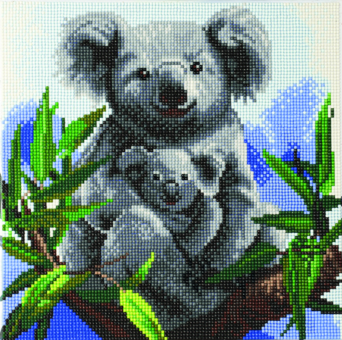 Craft Buddy Obraz Prítulné koaly (30x30 cm) vykladanie z diamantov