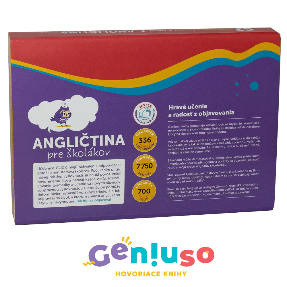 Geniuso: Balíček angličtiny pre školáka (4 hovoriace knihy + pero)