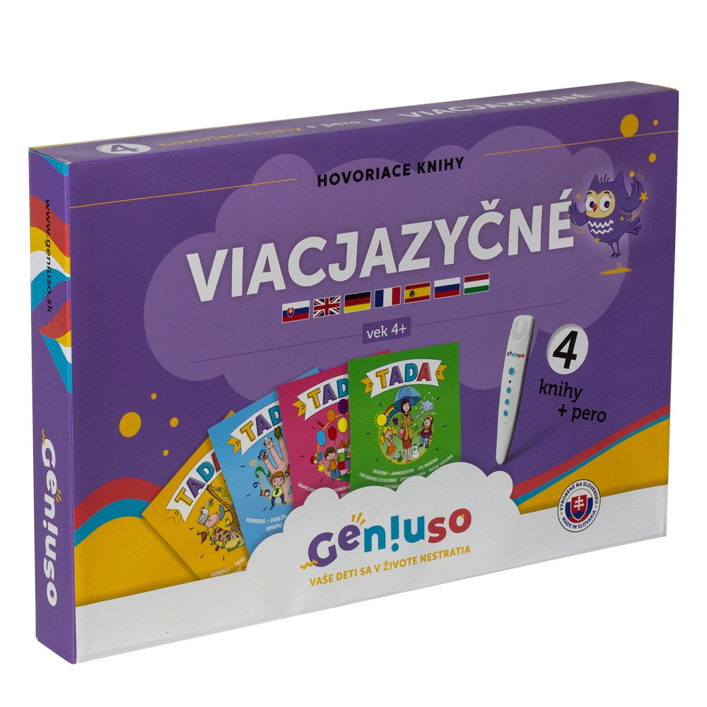 Geniuso: Viacjazyčný balíček TADA 4 (4 hovoriace knihy + pero)