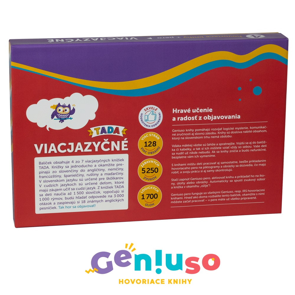 Geniuso: Viacjazyčný balíček TADA 4 (4 hovoriace knihy + pero)