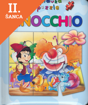Lacná kniha Pinocchio-rozprávka s puzzle