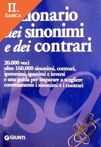 Lacná kniha Dizionario dei Sinonimi e dei Contrari