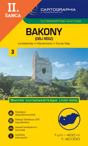 Lacná kniha Bakony (Déli rész) turistatérkép