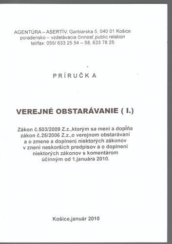 Verejné obstarávanie I. - príručka