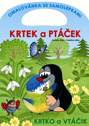 Krtek a ptáček - omalovánka se samolepkami