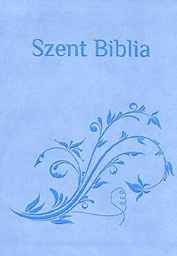 Szent Biblia - Prémium mini világoskék indás