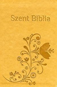 Szent Biblia - Prémium mini arany matyó mintás