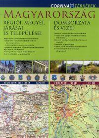 Magyarország közigazgatási és domborzati térképe - 1 : 575 000