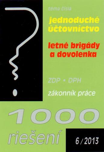 1000 riešení 6 2013 - jednoduché účtovníctvo