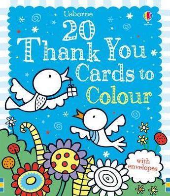 20 Thank You Cards To Colour