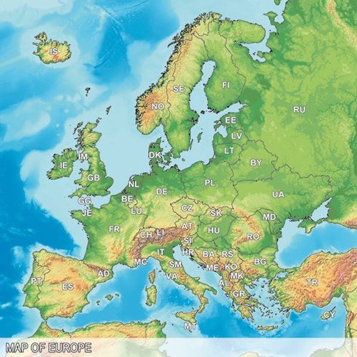 Mapcards.net, s.r.o. 3D pohľadnica štvorec Europská únia
