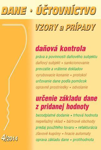 Dane, účtovníctvo vzory a prípady 4 2014