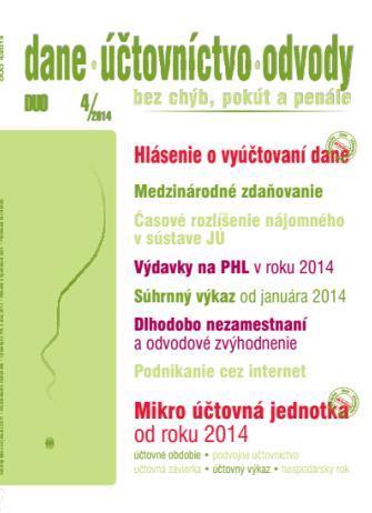 Dane Účtovníctvo Odvody 4 2014