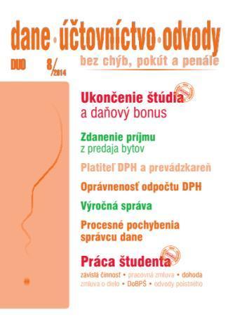 Dane Účtovníctvo Odvody 8 2014