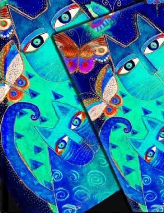 Paperblanks Fantastic Felines Blue Cats And Butterflies Midi Notebook