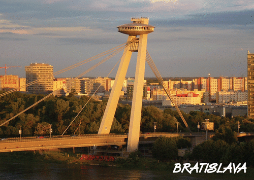 tvorme s.r.o. 3D pohľadnica Bratislava (Most SNP, deň/noc)