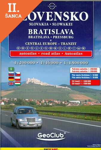 Lacná kniha Slovensko - Bratislava - Stredná Európa Tranzit 1:200 000/1:16 000/1:1 500 000