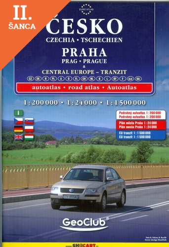 Lacná kniha Česko, Praha 1:200 000, 1:24 000, 1:1 500 000 Automapa