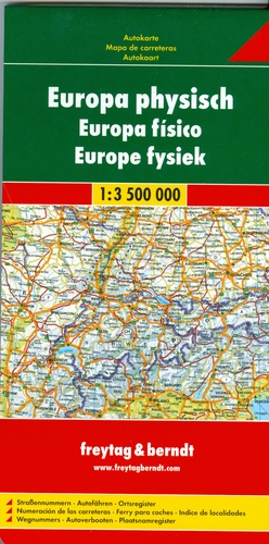 Európa fyzická automapa 1:3,5 mil.