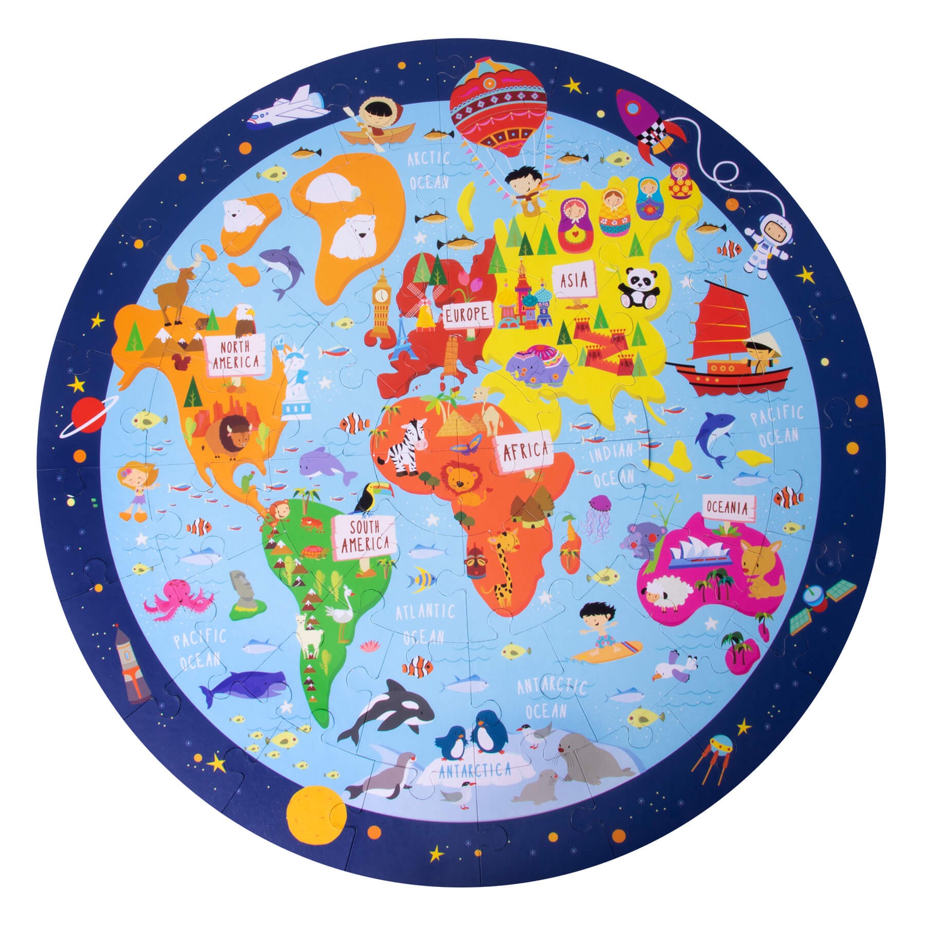 APLI Puzzle v tube -Svetová mapa 48 dielikov