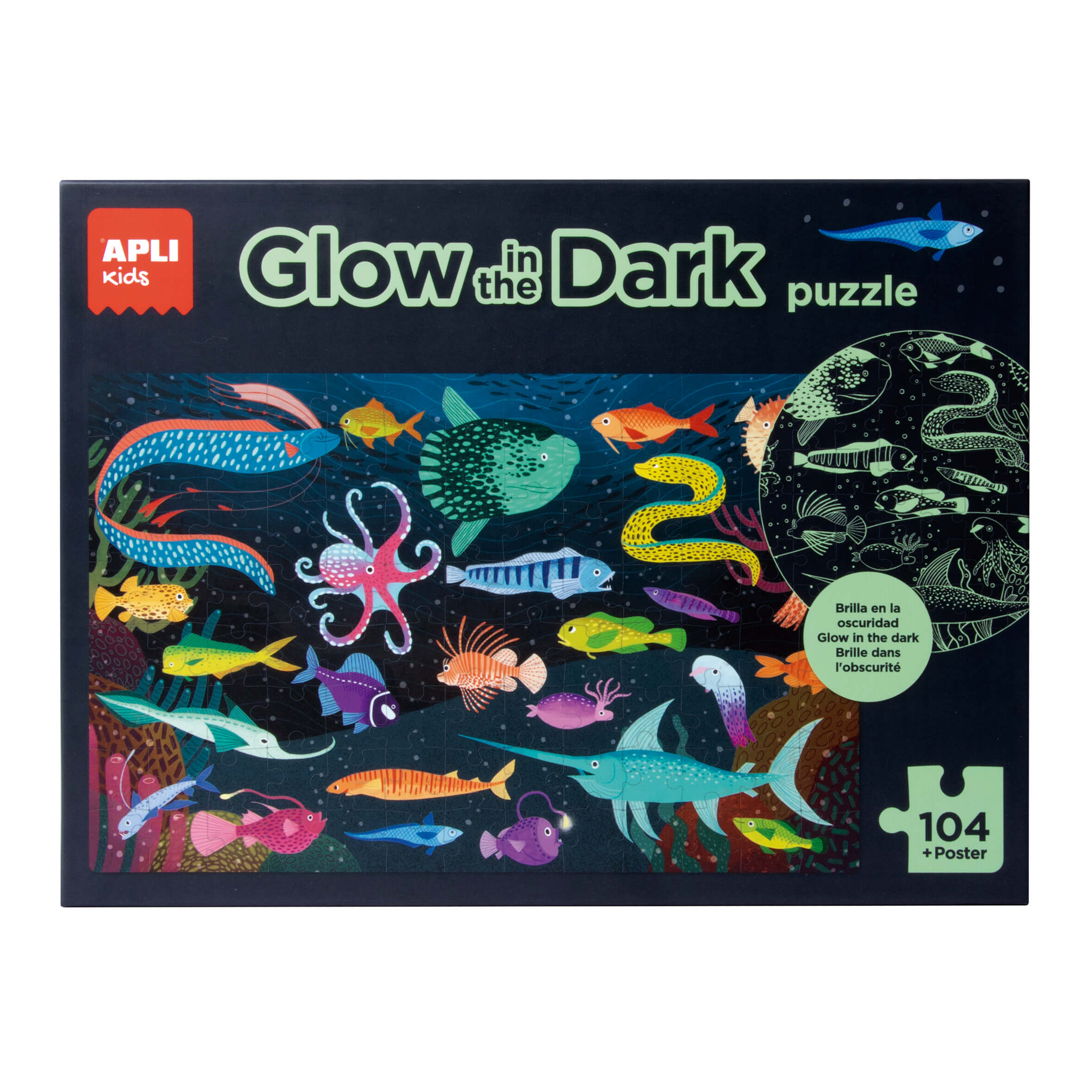 APLI Puzzle svietiace v tme Oceán 104 dielikov