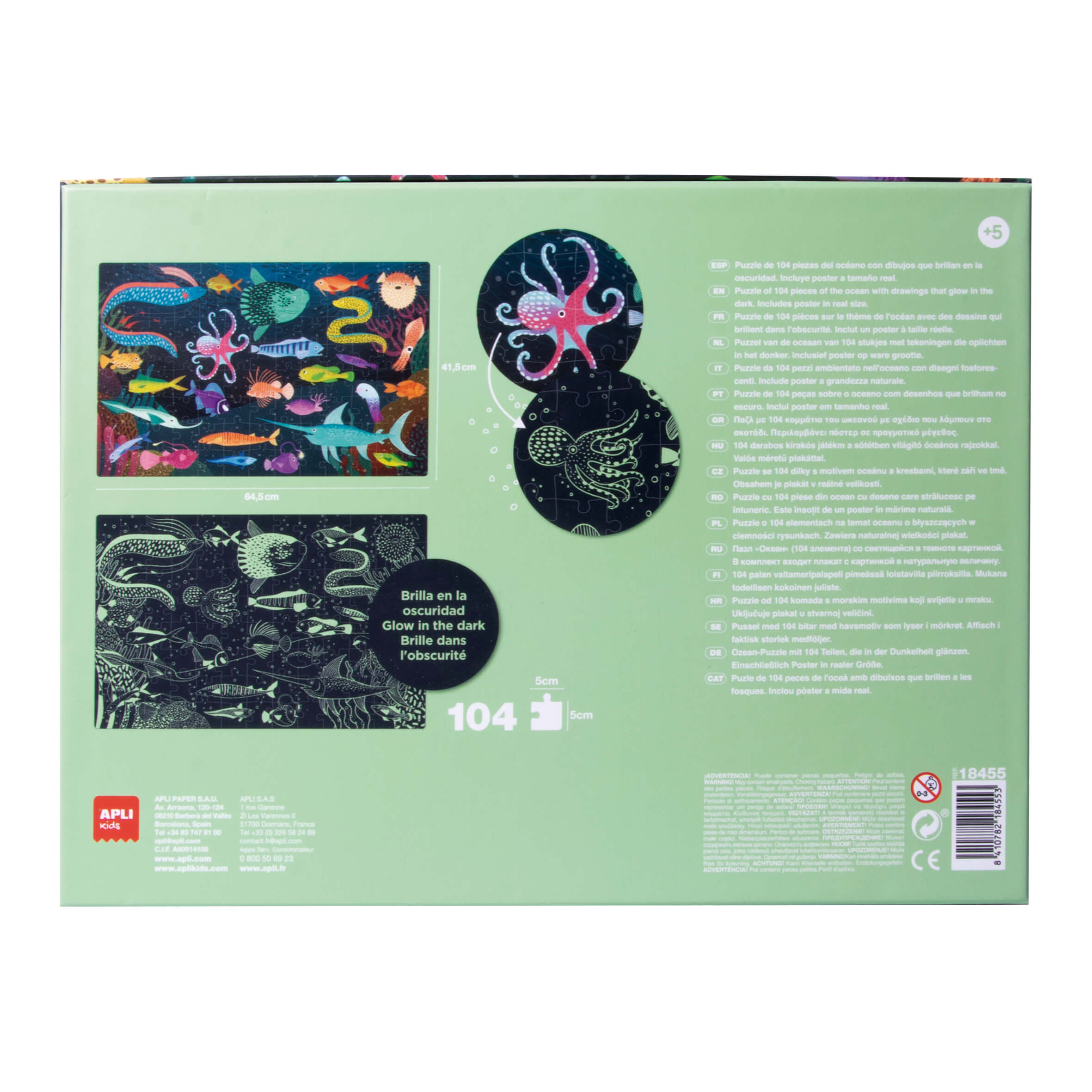 APLI Puzzle svietiace v tme Oceán 104 dielikov
