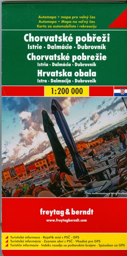 Chorvátske pobrežie-Istria-Dalmácia mapa 1:200tis