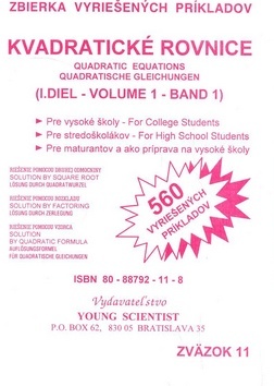 Kniha Kvadratické rovnice, I.diel