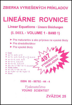 Kniha Lineárne rovnice I.diel zväzok25 - RNDr. Marián Olejár