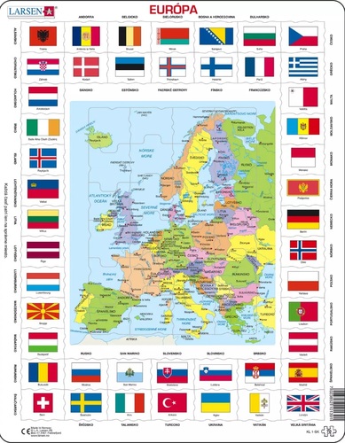 Larsen Puzzle Puzzle Mapy a vlajky Európa Larsen KL1-SK