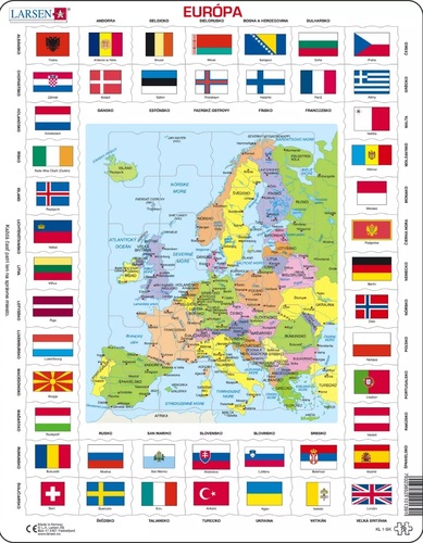 Puzzle Mapy a vlajky Európa Larsen KL1-SK