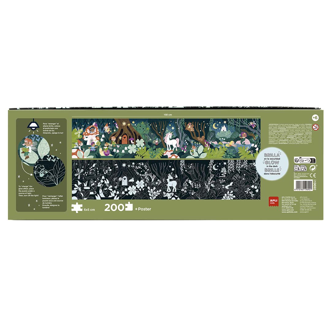 APLI Puzzle svietiace v tme Čarovný les 200 dielikov