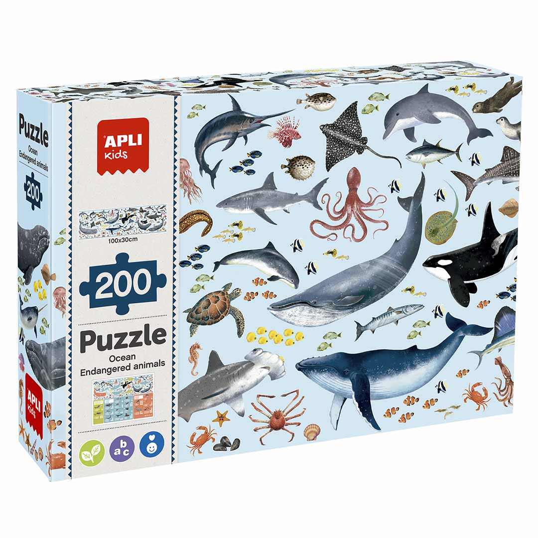 APLI Puzzle Ohrozené druhy zvierat z oceánu 200 dielikov
