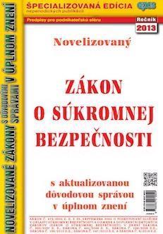 NZ 3 2013 o súkromnej bezpečnosti
