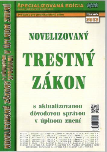 NZ 17 2013 Trestný zákon