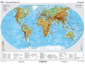 Kniha Mapa Svet fyzický / politický (A3) - Tabuľka