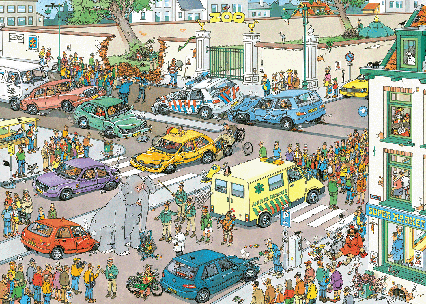 Puzzle Dopravná zápcha 1000 Jan van Haasteren