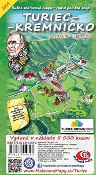 Turiec Kremnicko Ručne maľovaná mapa