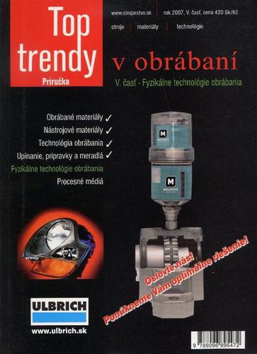Kniha Top trendy v obrábaní V. časť - fyzikálne technológie obrábania