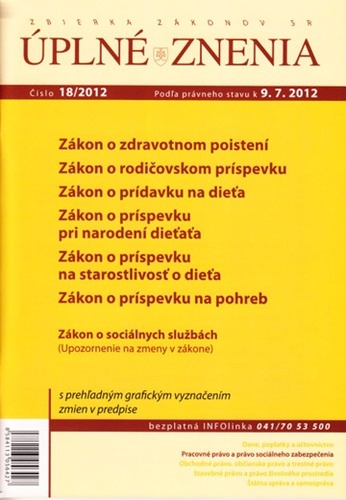 Úplné znenia 18 2012 - Zákon o zdravotnom poistení