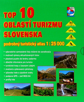 TOP 10 oblastí turizmu SR 1:25 000