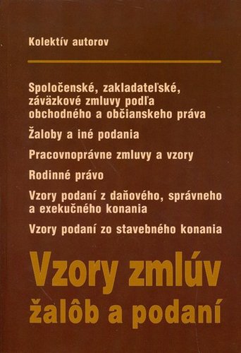 Vzory zmlúv žalôb a podaní 2012 + CD