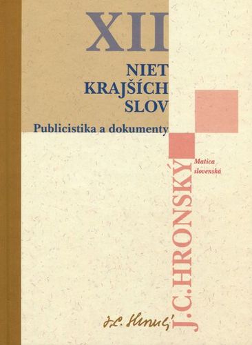 Kniha Zobrané spisy XII.-J.C.Hronský - Jozef Cíger Hronský,Júlia Schwandnerová