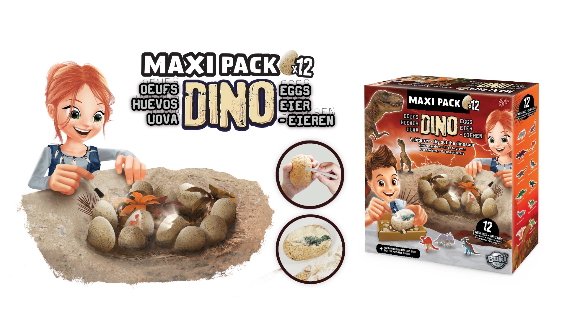 Maxi sada Dinosaurie vajcia 12ks