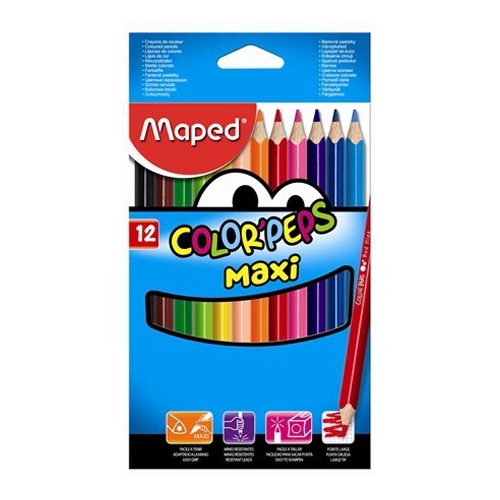 Kniha Maped Pastelky MAPED Color' Peps Jumbo trojhranné 12 ks