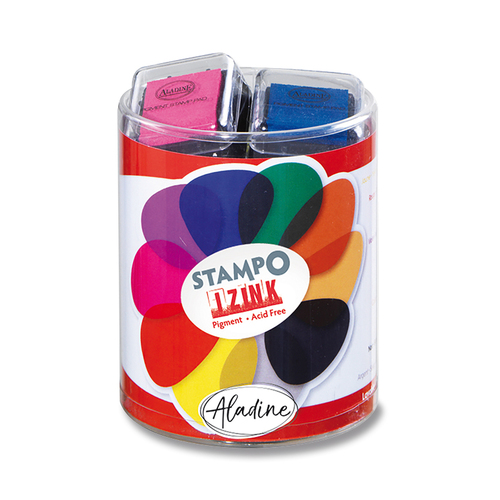 Aladine Pečiatkovacie vankúšiky STAMPO IZINK PIGMENT Základné farby 10 ks